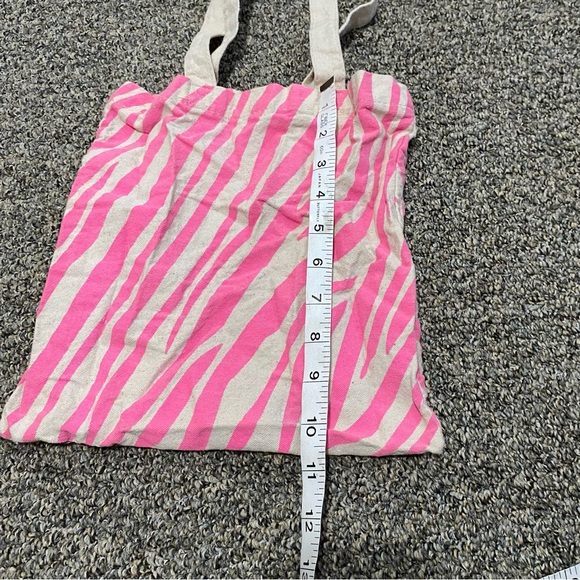 Canvas Bag Hot Pink Zebra Print Small Reusable Grocery Shop Tote - Picture 3 of 5